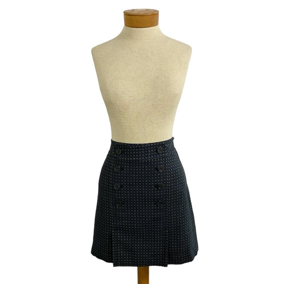 LOFT 4 Blue, Black, and Gray Houndstooth Short Skirt - Picture 2 of 8